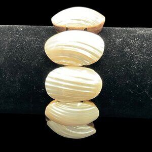 Vintage Wood & Shell Stretch Bracelet